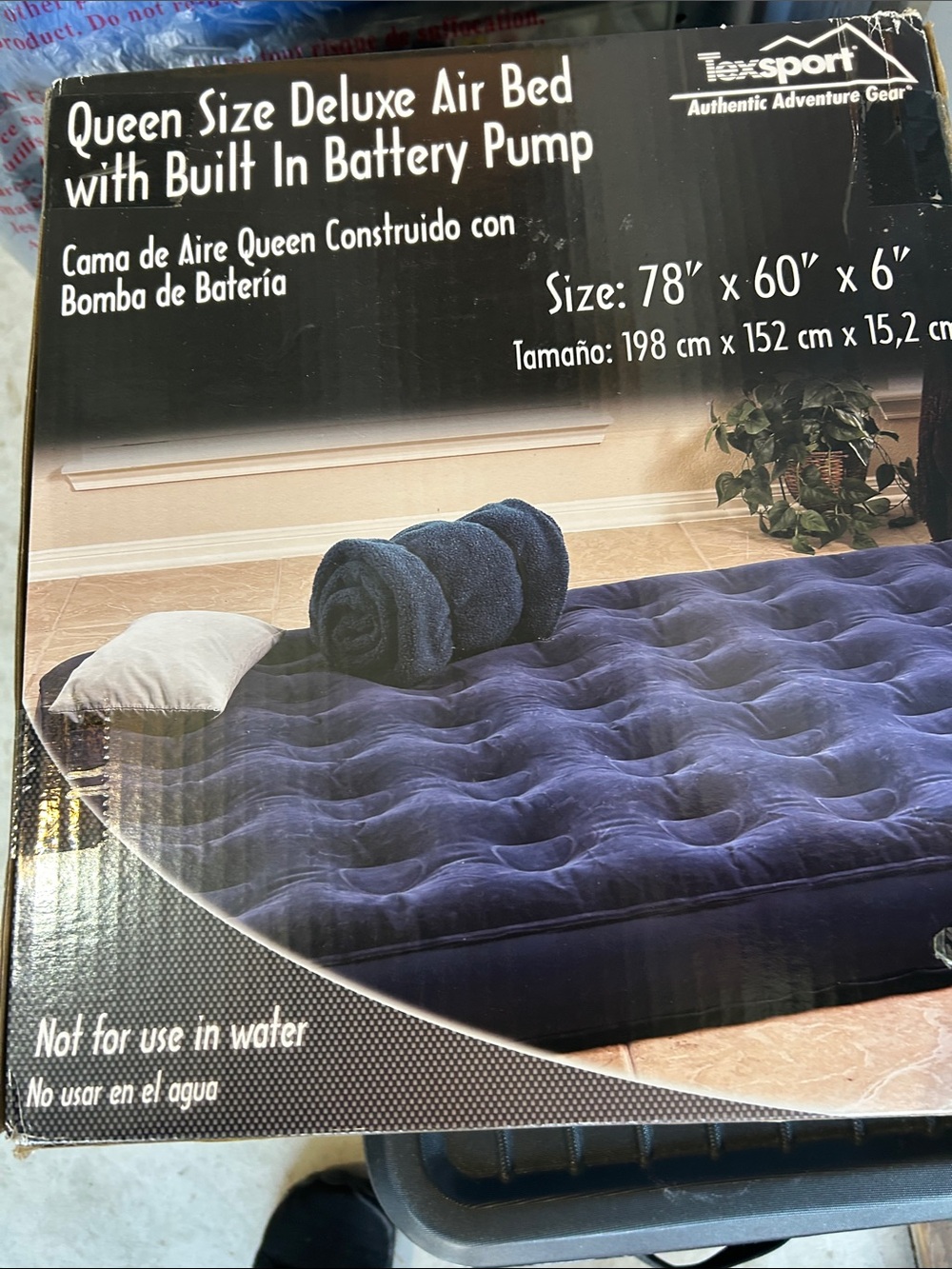 Texsport Queen Size Deluxe Air Bed - Blue